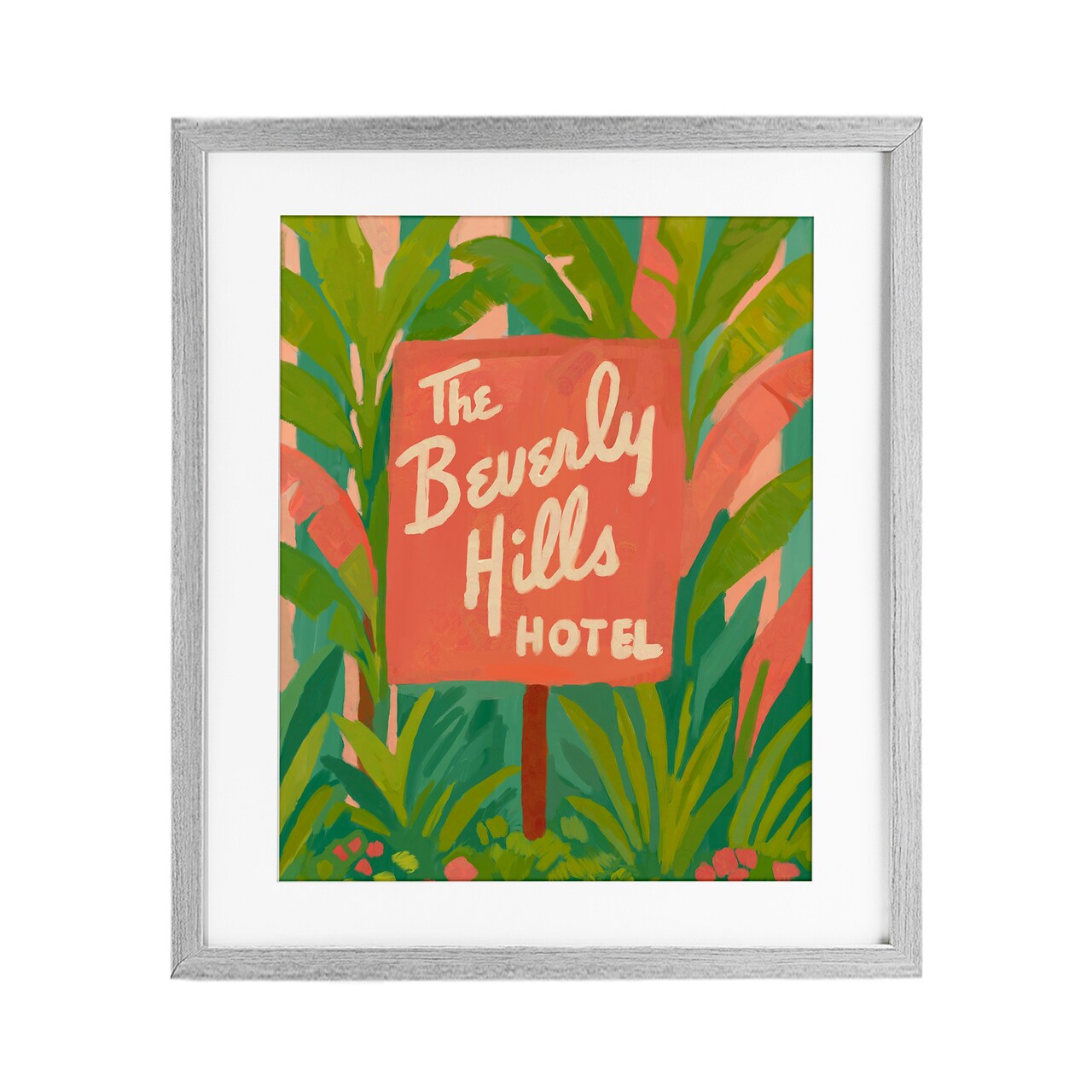 Stupell Industries Tropical Beverly Hills Hotel Framed Print Under Glass, design by Amelia Noyes